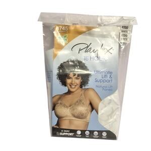Playtex 18 Hour Ultimate Lift 4-Way Support Bra Size 42DD Wire-Free White 4745